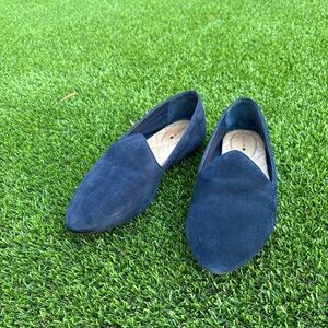 Birdies The Heron Women's Blue Suede Flats